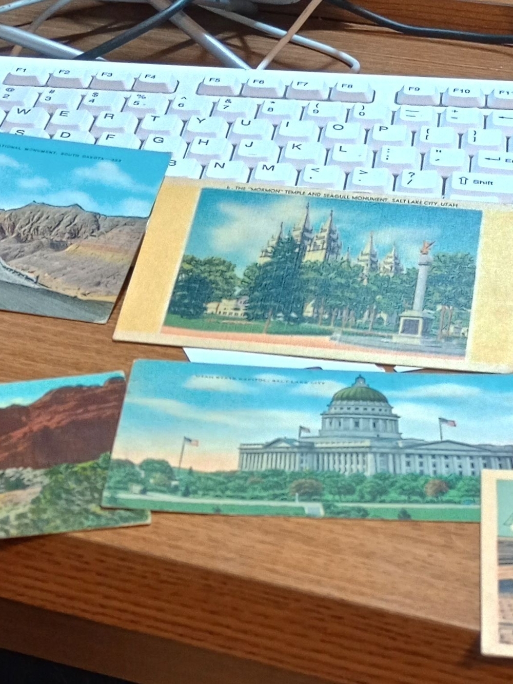 Vintage Postcard Lot with Blue, Green and Tan Artwork. Utah,Chimney Rock Badland